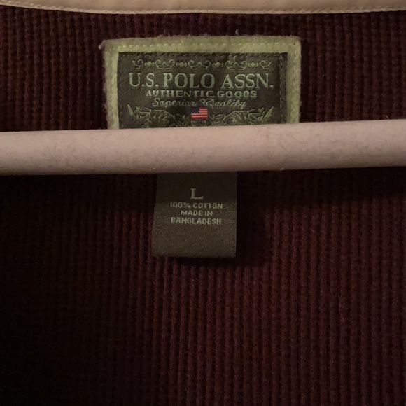 US Polo 3/4 Sleeve V-Neck Hoodie (L- fitted) - Picture 3 of 8